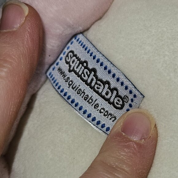 Squishable Birthday Cake Plush Stuffed Animal 8" Wide White Pink Face Candle - Picture 7 of 9